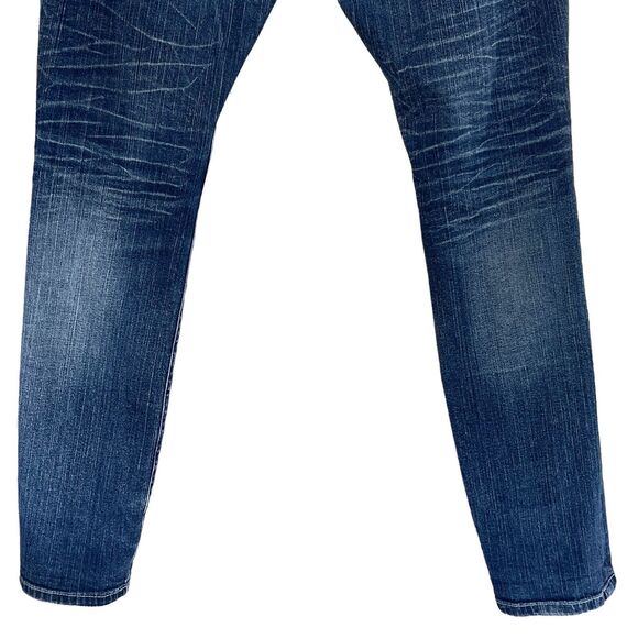 Express SZ 34x34 Alec Super Skinny Jeans Whiskered Pockets Mid-Rise Distressed - Picture 8 of 10